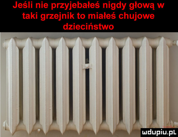 jeśli nie przyjebałeś nigdy głową w taki grzejnik to miałeś chujowe dzieciństwo hlillll duciu. pl