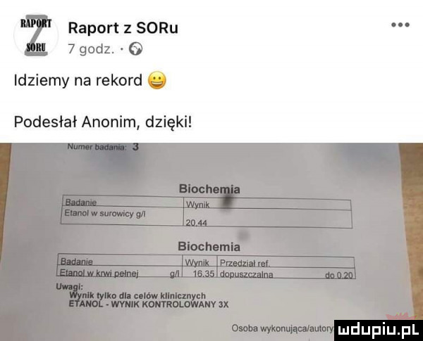 raport z sodu   godz. idziemy na rekord. podesłał anonim dzięki