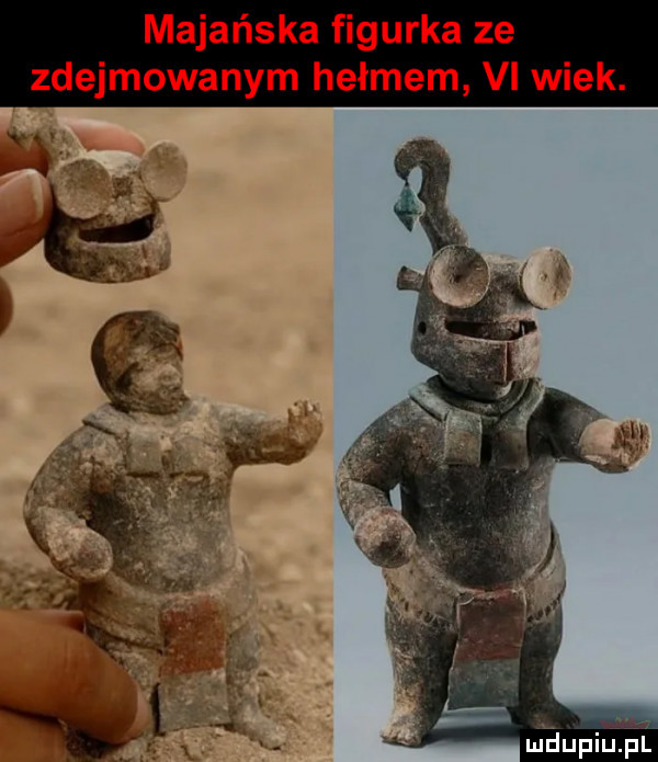 majańska figurka ze zdejmowanym hełmem vi wiek