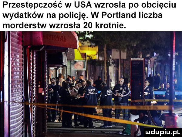 przestępczość w usa wzrosla po obcięciu wydatków na policję. w portland liczba morderstw wzrosła    krotnie.   l