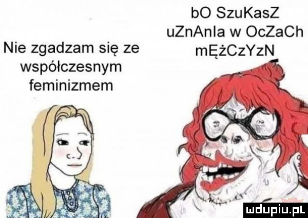 bo szukasz uznania w oczach nie zgadzam się ze mężczyzn współczesnym feminizmem