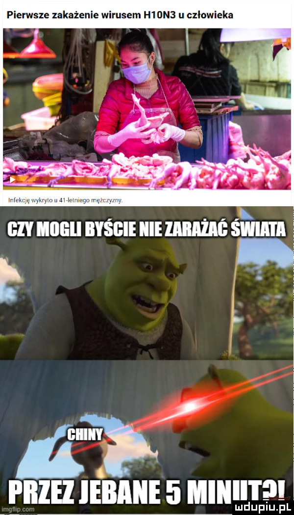 pierwsze zakażenie wirusem h dn  u czlowieka w