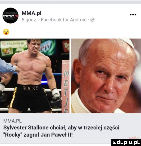 mma pl sylvester stallone chciał aby w trzeciej części rocky zagrał jan paweł ii ludu iu. l