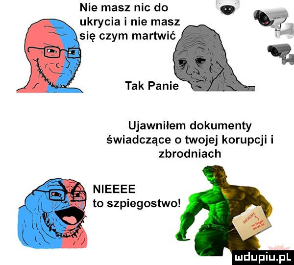 nie masz nic do o ukrycia i nie masz się czym martwić tak panie ujawniłem dokumenty świadczące o twojej korupcji i zbrodniach nieeee to szpiegostwo