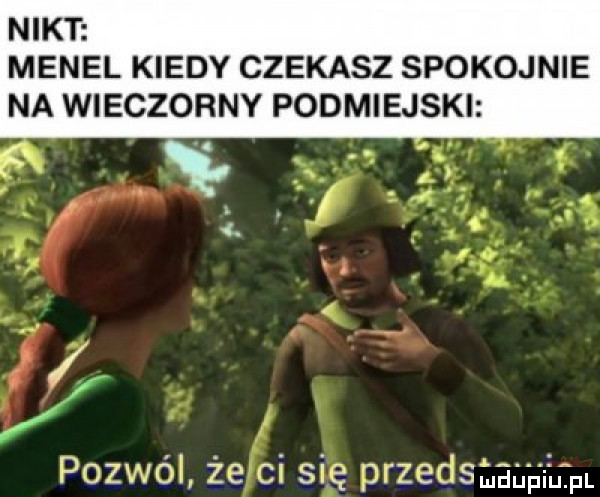 nikt menel kiedy czekasz spokojnie na wieczorny podmiejski pozwól że ci się przedsﬁaaﬁiﬁm