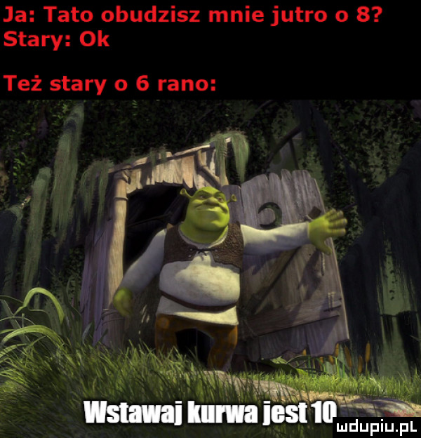 ja tato obudzisz mnie jutro o   stary ok też stary   rano um lir hostm. ﬁdup iupl