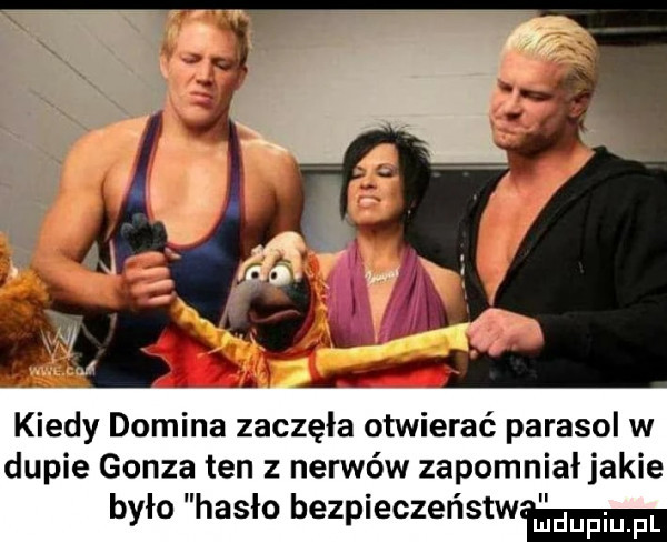 kiedy domina zaczęła otwierać parasol w dupie gonza ten z nerwów zapomniałjakie było hasło bezpieczeństw mnpm pl
