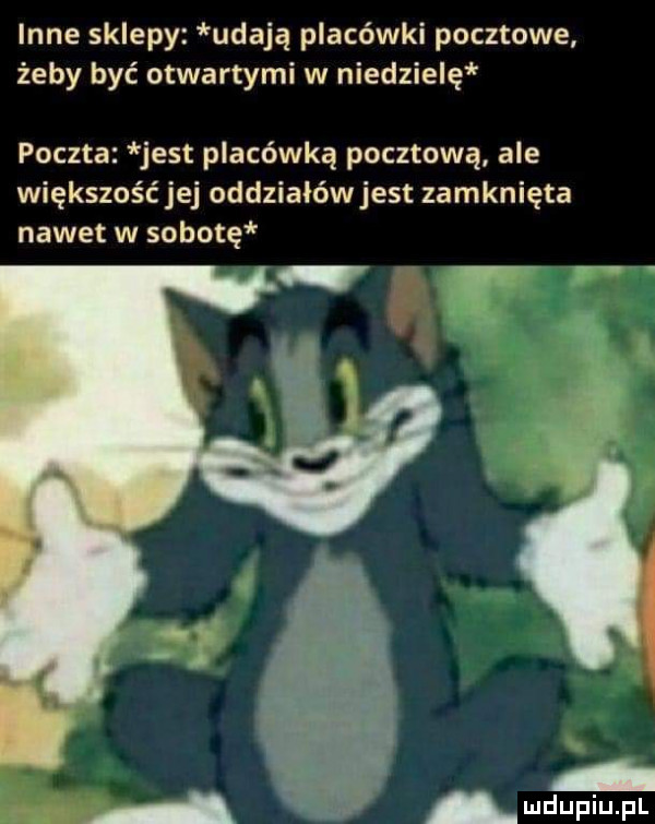 inne sklepy udają placówki pocztowe żeby być otwartymi w niedzielę poczta jest placówką pocztową ale większość jej oddziałów jest zamknięta nawet w sobotę