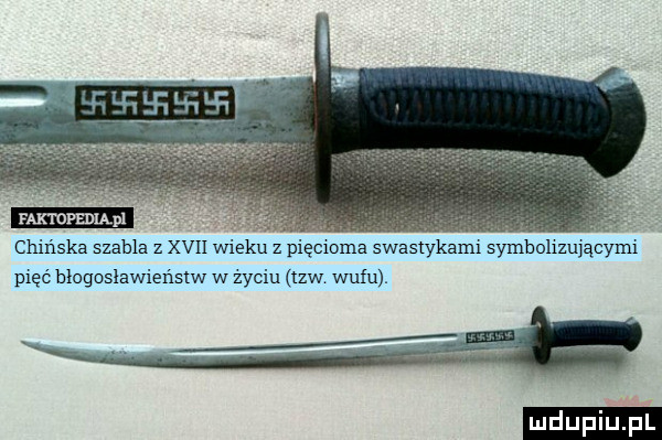 paktofedląpl chińska szabla z xvn wieku z pięcioma swastykamx symbohzującymx pled błogosławieństw w zyciu tlw wudu m