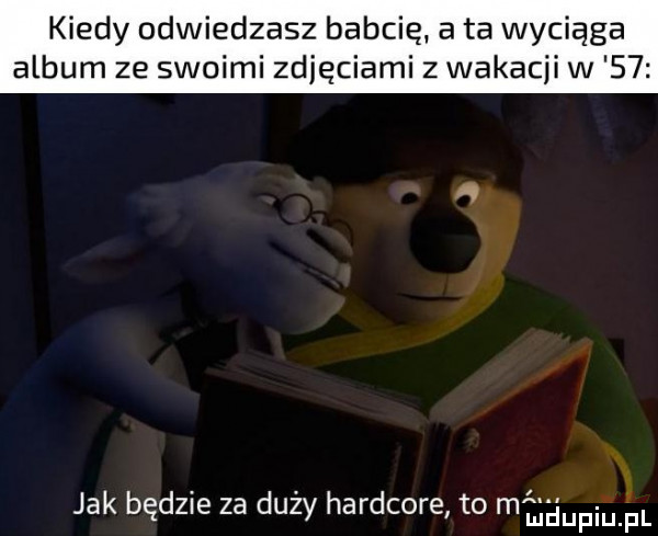 kiedy odwiedzasz babcię a ta wyciąga album ze swoimi zdjęciami z wakacji w    jak będzie za duży hardcore to mehupiuęl