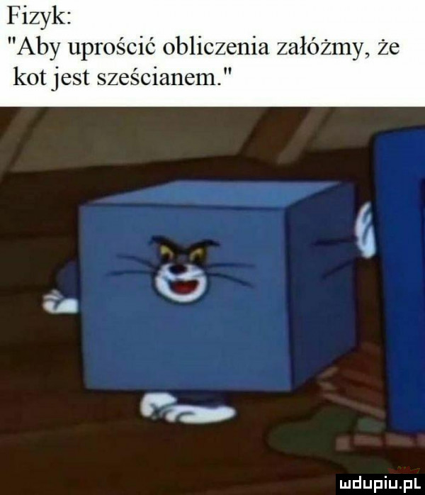 fizyk aby uprościć obliczenia załóżmy że kot jest sześcianem
