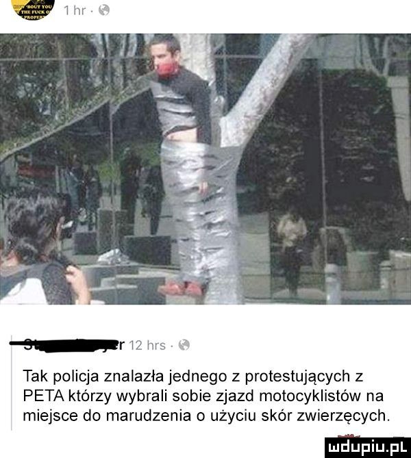 tak policja znalazła jednego z protestujących z peta którzy wybrali sobie zjazd motocyklistów na miejsce do marudzenia użyciu skór zwierzęcych