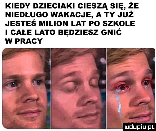 kiedy dzieciaki cieszą się że niedługo wakacje a ty już jesteś milion lat po szkole i całe lato będziesz gnić w pracy