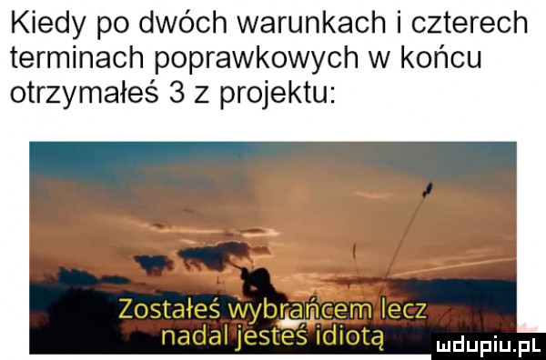 kiedy po dwóch warunkach i czterech terminach poprawkowych w końcu otrzymałeś   z projektu  . a. abakankami zostałeś v vybrlan gem iegz nadal jesteś idiotą dufqul