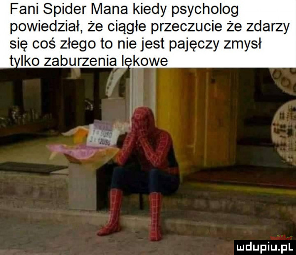 fani spider mana kiedy psycholog powiedział że ciągłe przeczucie że zdarzy się coś złego to nie jest pajęczy zmysł t ido zaburzenial kbwe