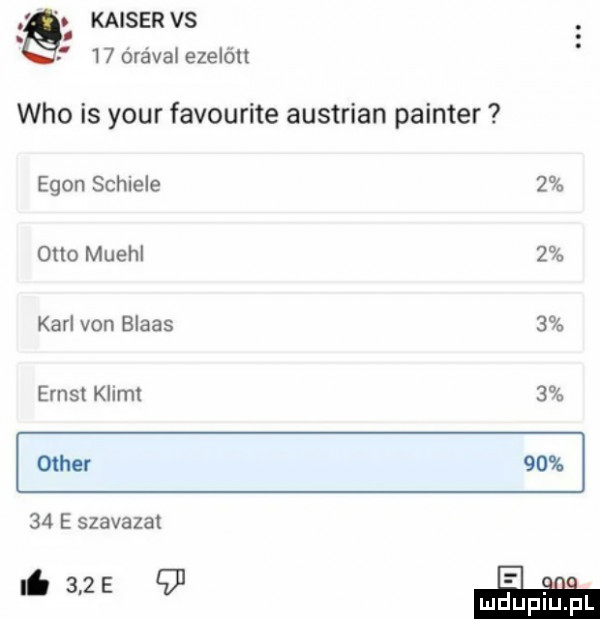 kaiser vs    orała ezelółt who is your favourite austrian pointer egon schiele   otto muehl   karl van blaas   ernst kulm   ocher       e szavazal a   luduplu l