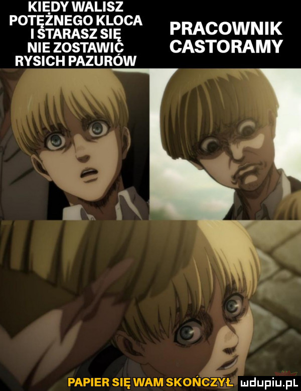 kiedy walisz pot żnego kloca etarasz s. pracownik nie zostawi castoramy rysich pazurow