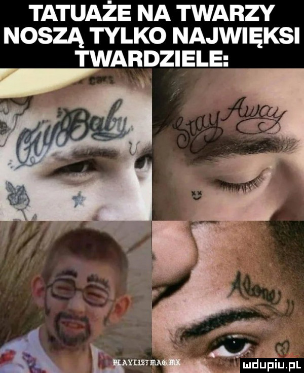 tatuaże na twarzy noszą tylko najwięksi twardziele m