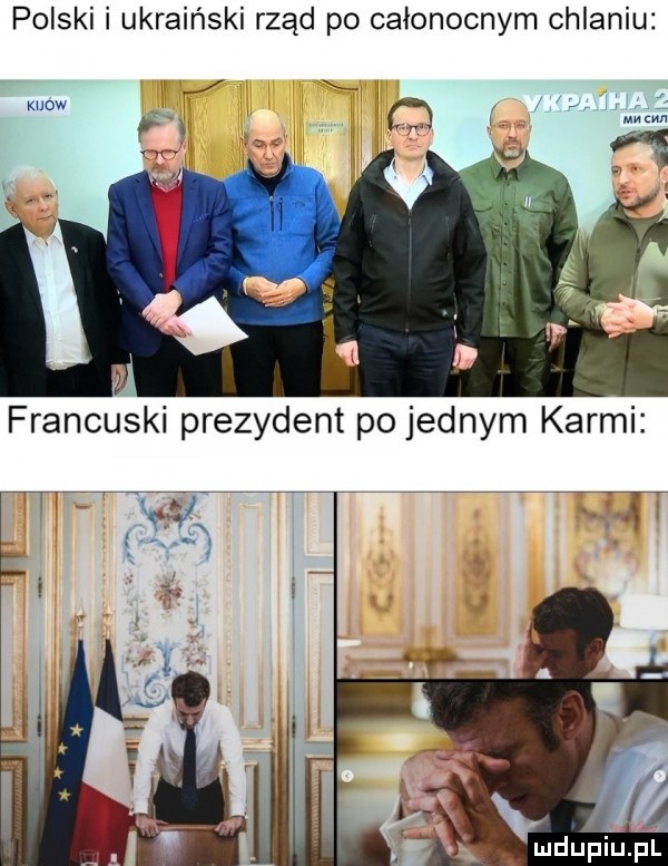 polski i ukraiński rząd po całonocnym chlaniu