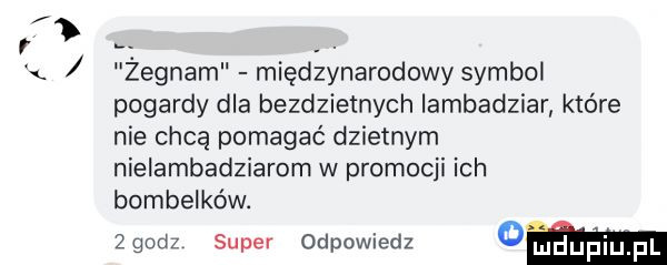 żegnam międzynarodowy symbol pogardy dla bezdzietnych iambadziar które nie chcą pomagać dzietnym nielambadziarom w promocji ich bombelków. zgodz super odpowiedz o