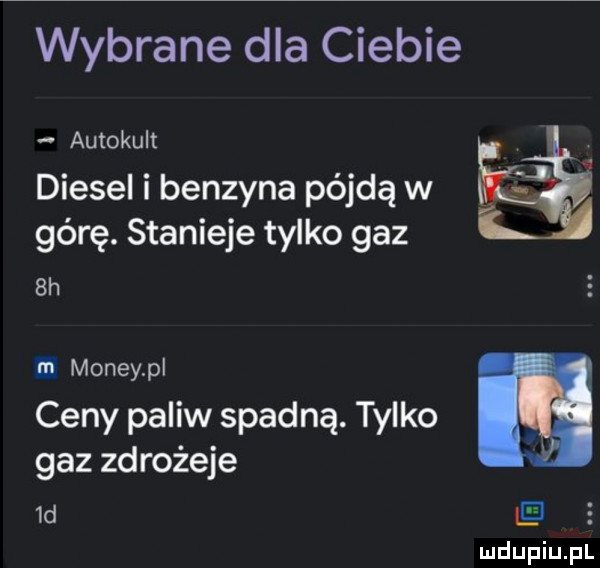 wybrane dla ciebie aulokult diesel i benzyna pójdą w górę. stanieje tylko gaz sh ﬁi monzy pl ceny paliw spadną. tylko gaz zdrożeje  d ie