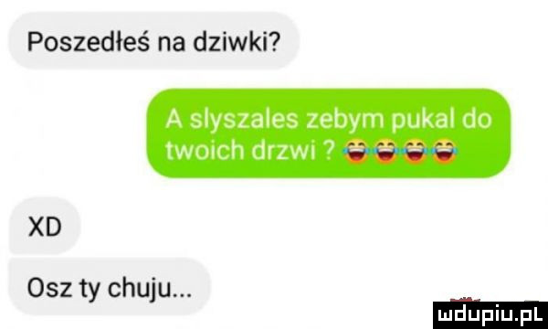 poszedłeś na dziwki a uht mlle zebym pub al va iw mch drzwu   xd osz ty chuju