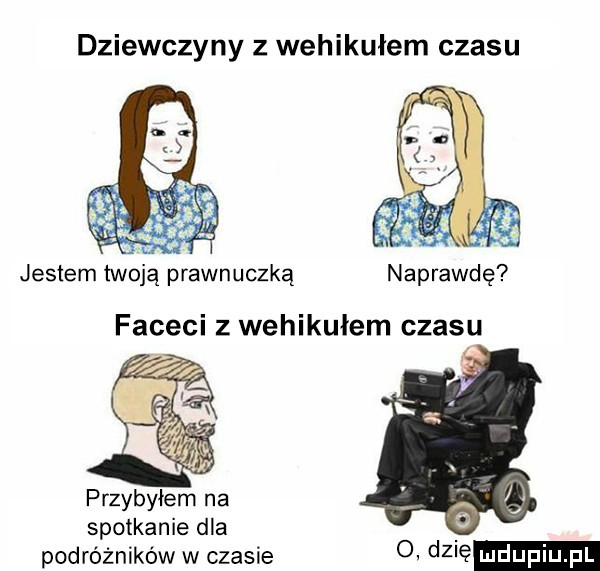 dziewczyny z wehikułem czasu jestem twoją prawnuczką naprawdę faceci z wehikułem czasu przybyłem na spotkanie dla podróżników w czasie ov dzię