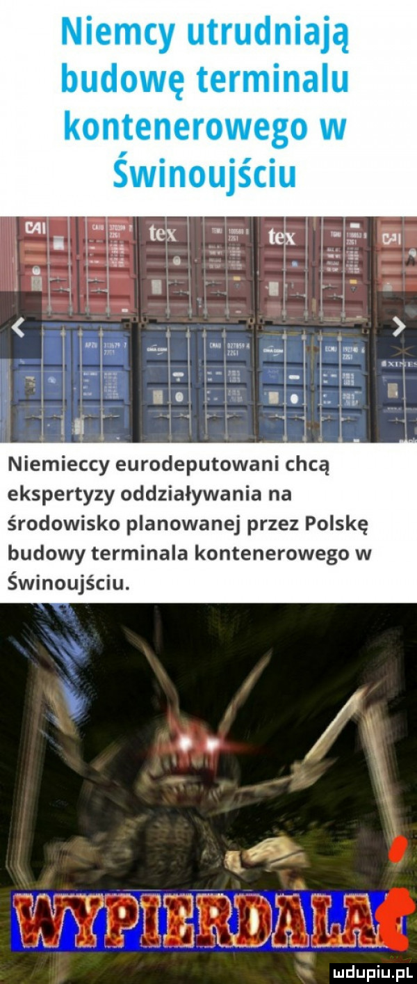 niemieccy eurodeputowani chcą ekspertyzy oddziaływania na środowisko planowanej przez polskę budowy terminala kontenerowego w świnoujściu. t ft. w i will   me x