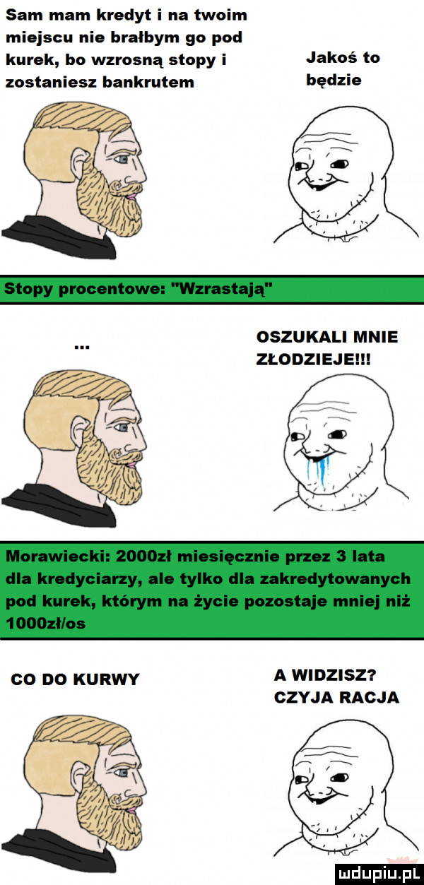 sam mam kredyt i na twoim miejscu nie bralbym go pod kurek ho wzrosną stopy i zostaniesz bankrutem oszukali mnie złodzieje    do kurwy a widzisz czyja racja ludu iu. l