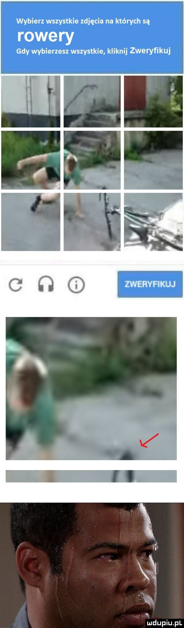 wybierz wszystkie zdjęcia na których są rowery gdy wybierzesz wszystkie kliknij zweryfikuj