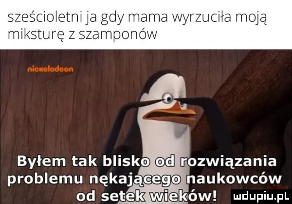 szeécwo ehm ja gdy mama wyrzuciła n miksturę z szamponów byłem tak blisko rozwiązania problemu nękająeega naukowców od set ek wieków mdupiu p