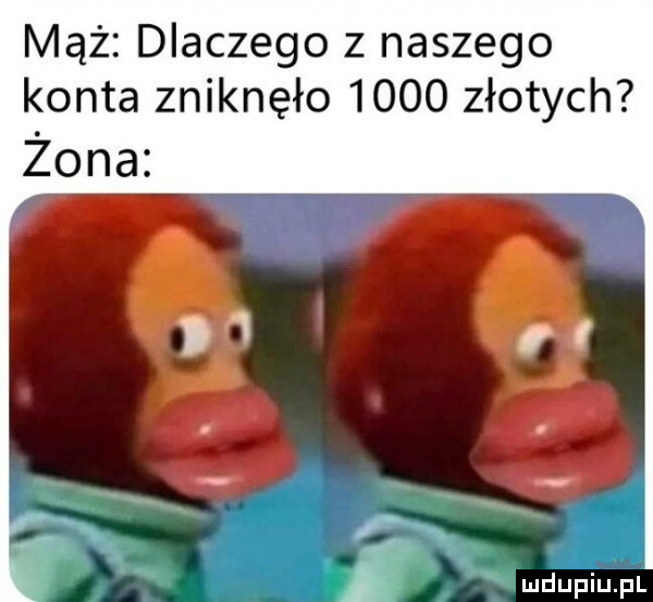 mąż dlaczego z naszego konta zniknęło      złotych żona. abakankami mdupiupl l