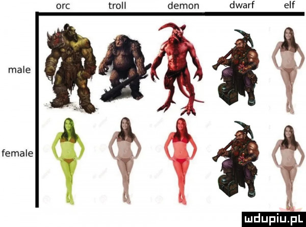 troll demon dwa elf orc