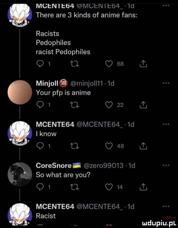 f. mctnitbli mutnltb l. m thebe are   kinds of anime faks racists pedophiles racist pedophiles ow    c    minione mmjoun  d your p2p is anime q   u    a mcente   mcente  i  d iknow o   o o    coresnore zer      .  d    wiat are y-u q  u.     mcente   mcente    d racist