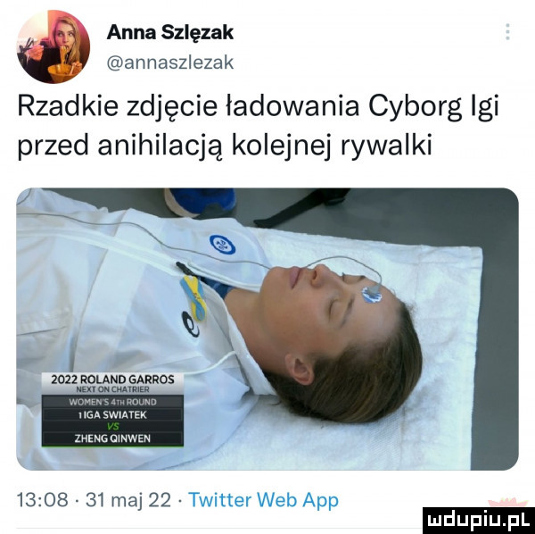 anna szlęzak annaszlezak rzadkie zdjęcie ładowania cyborg igi przed anihilacją kolejnej rywalki wan zama meen          maj    ludu iu. l