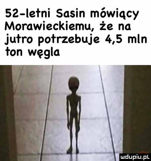 iełni sasin mówiący morawieckiemu że na jutro potrzebuje     mln łon węgla