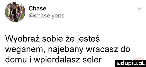 chale chaselyons wyobraź sobie że jesteś wegabem najebany wracasz do domu prlerdalasz seler