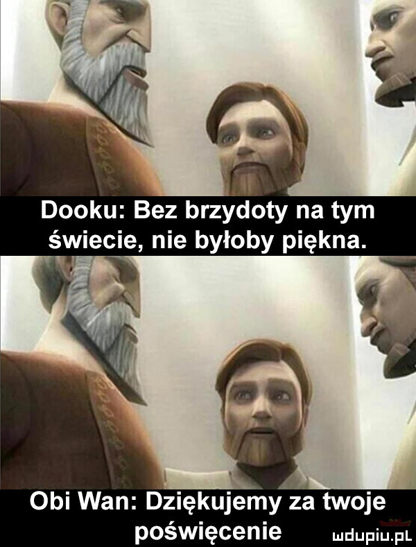 dobku bez brzydoty na tym świecie nie byłoby piękna. obi wan dziękujemyfza twoje poświęcenie