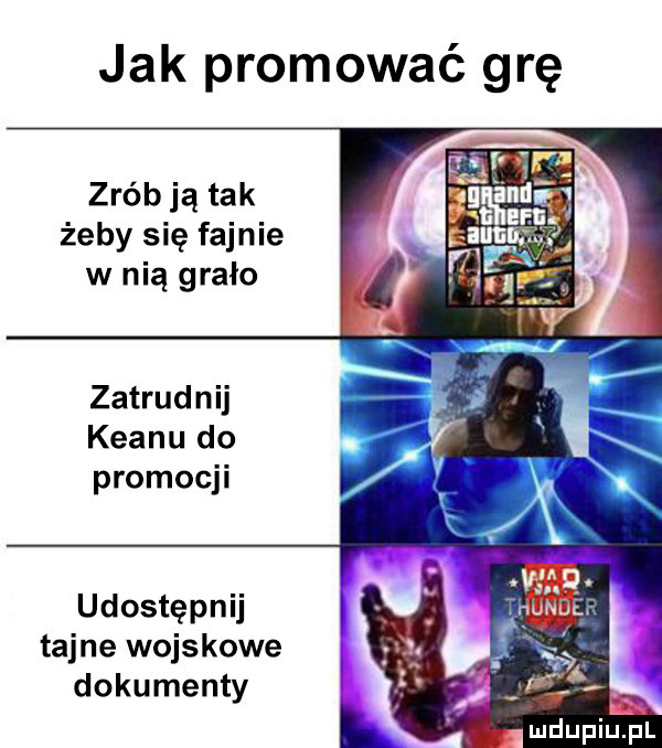 jak promować grę zrób ją tak żeby się fajnie w nią grało zatrudnij klanu do promocji udostępnij tajne wojskowe dokumenty