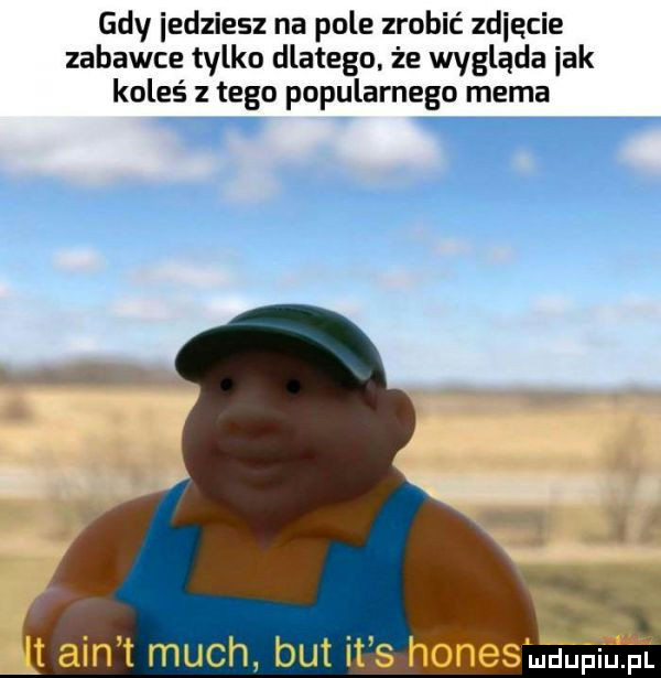 gdy iedziesz na pole zrobić zmiecie zabawce tylko dlatego. że wygląda idk koleś złego popularnego mama k   t ain t much but it s hones muupiuﬁ