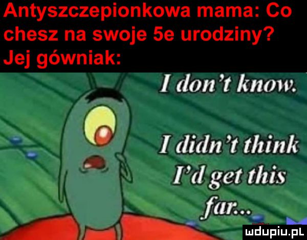 antyszczepionkowa mama co ciesz na swoje  e urodziny jej górniak i don t know. a i lian think i l get tais. far.      wdupiu pl