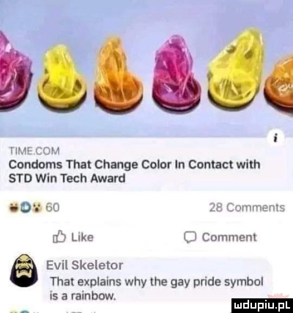 mag hm ham condoms trat chanie chlor in contact with sad win tych award io    c comments ó like comment emil skeletor trat explains wdy tee gay pride symbol is a rainbow ludu iu. l