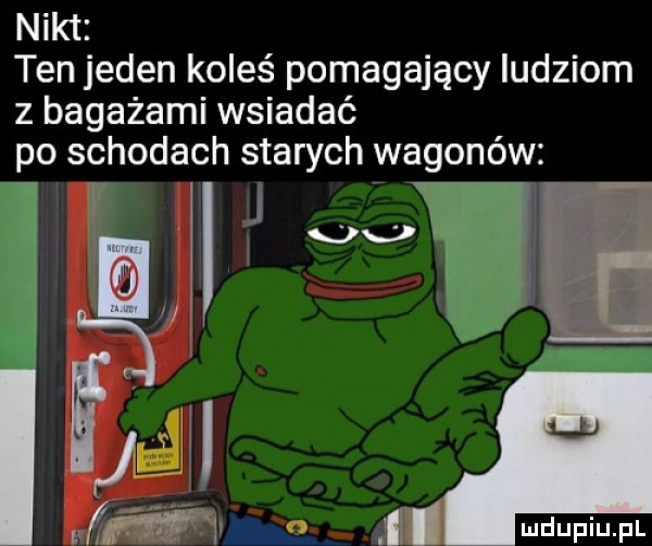 nikt ten jeden koleś pomagający ludziom z bagażami wsiadać po schodach starych wagonów u a