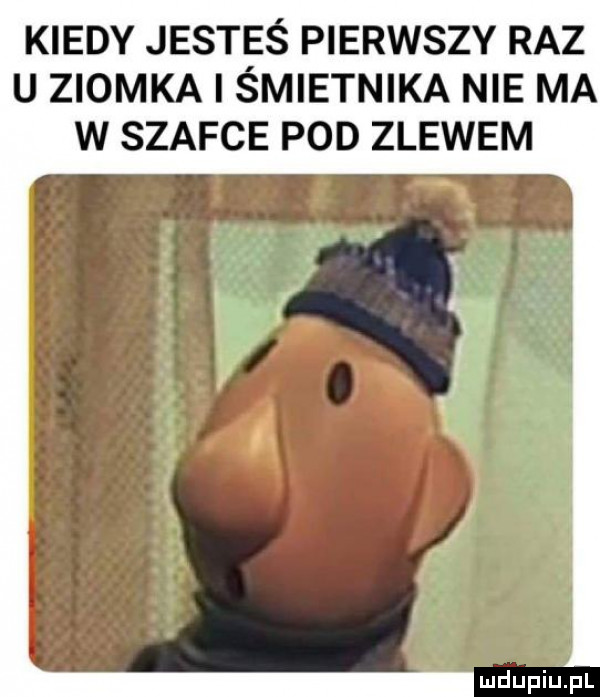 kiedy jesteś pierwszy raz u ziomka i śmietnika nie ma w szafce pod zlewem