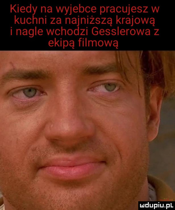 kiedy na wyje bae pracujesz w kuchni za najniższą krajową i nagle wchodzi gesslerowa z ekipą filmową ludujaiu j il