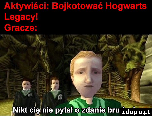 aktywiści bojkotować hogwarts legacy gracze nikim cię nie pytał o zdanie bru du piu f