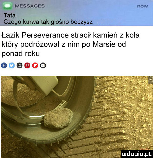 łazik perseverance stracił kamień z koła który podróżował z nim po marsie od ponad roku