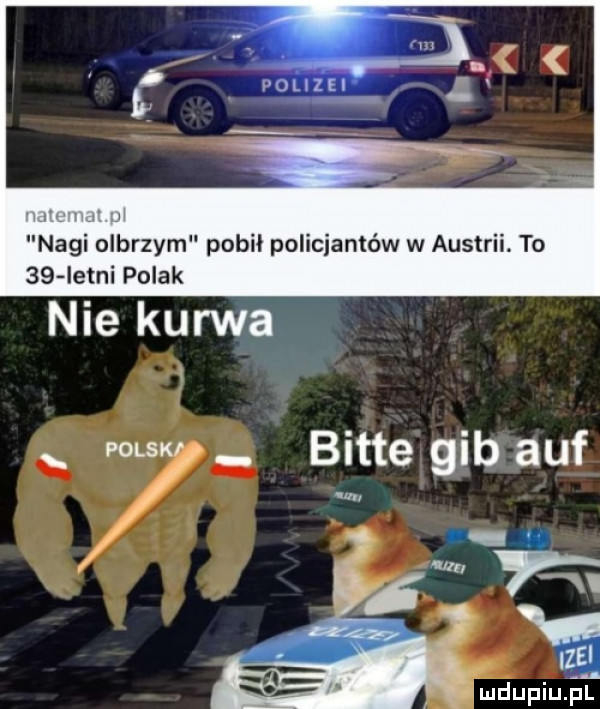 vouzei nagi olbrzym pobił policjantów w austrii. to    istni polak nie kurwa. bitce gib agf e mn