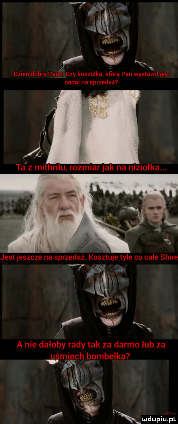 pff l mr a k dzień dobry pańć czy koszulka którą pan wystawil jest nadal na sprzedaż a nie dałoby rady tak za darmo lub za g miech l gmbelka mdupiupl