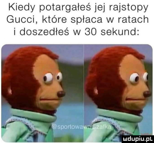 kiedy potargałeś jej rajstopy gucci które spłaca w ratach i doszedłeś w    sekund